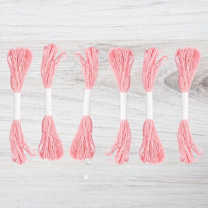 embroidery floss pack – 6 skeins, 8.7 yards each – melon pink embroidery floss for needlework, diy bracelets, crafting, weaving