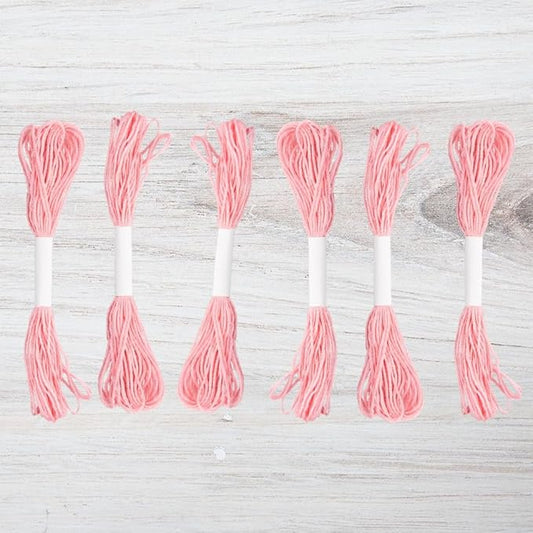 embroidery floss pack – 6 skeins, 8.7 yards each – melon pink embroidery floss for needlework, diy bracelets, crafting, weaving