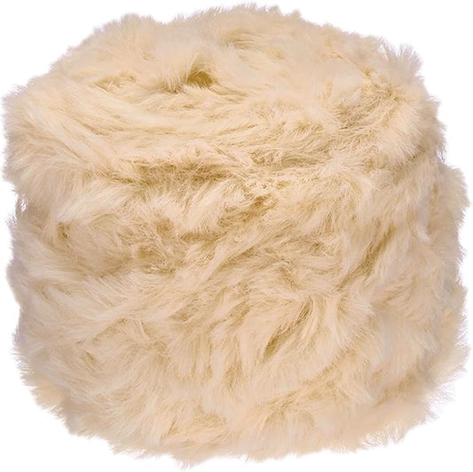 PATIKIL 70yds Faux Fur Yarn, Fuzzy Yarn Crochet Fluffy Yarn Soft Chunky Polyester Plush Fur Eyelash for Crocheting Knit Blanket Rug Sweater Scarf Hat Bear Craft, Dark Beige