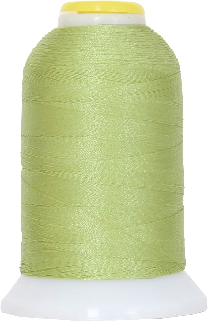 Threadart 60 Weight Micro Embroidery Thread | Fine Line Lettering & Bobbin Thread | 1000m Spools - 30 Colors Available - Pastel Green