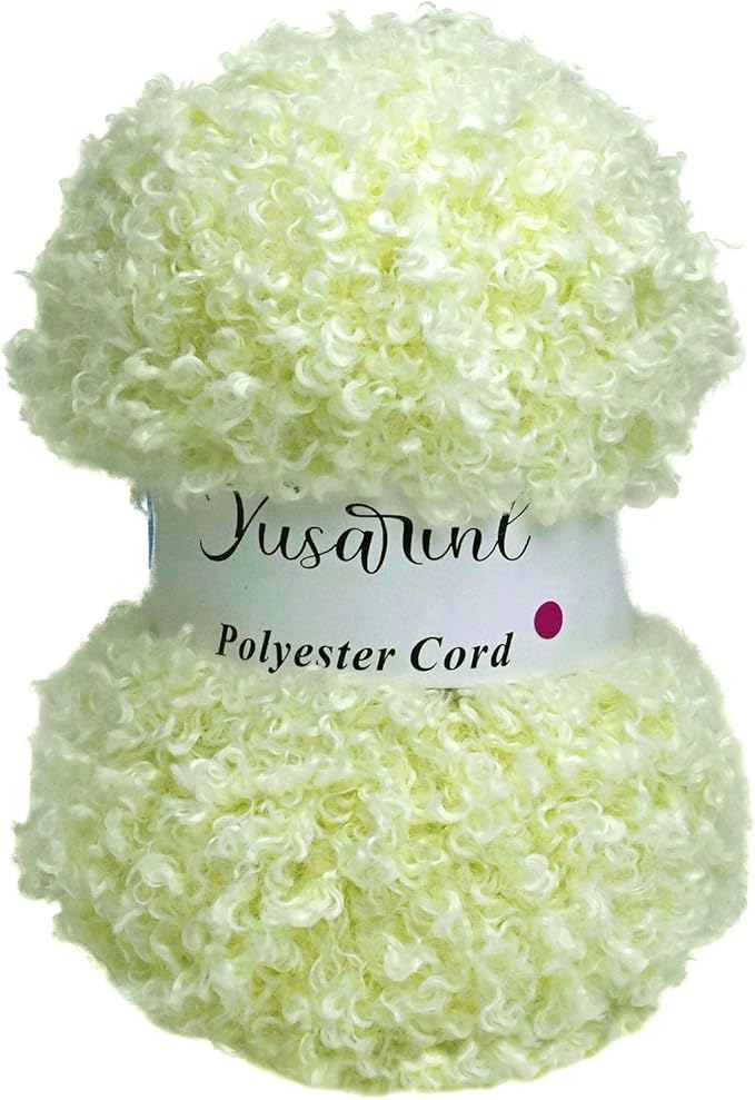 (32 Colors Available) Yusarinl Teddy Bear Yarn,Fuzzy Yarn for Crochet Polyester Plush Fur for Crafts Fluffy Fuzzy for Knitting(3.35 oz, 40 yds)-Light Yellow