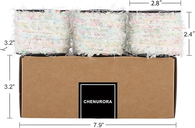 Artisanal Yarn Collection Multifiber Fancy Yarn for Knitting Crocheting Crafts DIY, Set of 3 Rolls (Unicorn with Iridescent Sequins)