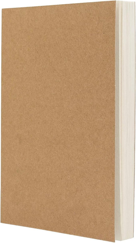 LayFlat Sketchbook - 3.75 x 5.3 Inches - Kraft Blank Note Book, 64 Sheets, Thick 100gsm Paper, for Drawing, Sketching, and journaling