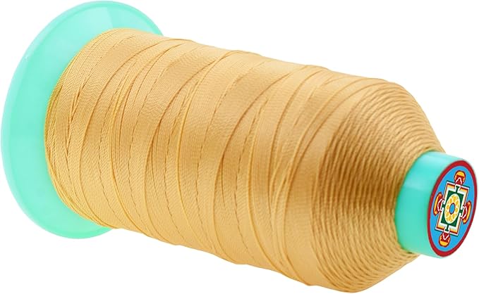 Mandala Crafts Size 207 630D T210 Bonded Nylon Thread - Blonde 800 YDs Tex 210 Heavy Duty Sewing Threads for Leather, Jeans, Weaving, Outdoor Marine Upholstery