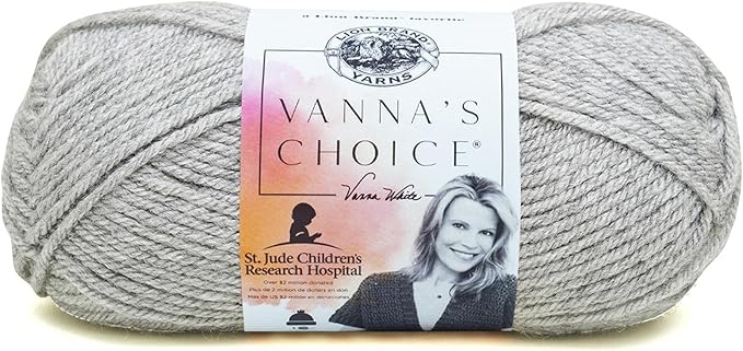 (1 Skein) Lion Brand Yarn Vanna's Choice Yarn, Silver Heather