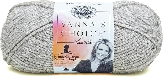 (1 Skein) Lion Brand Yarn Vanna's Choice Yarn, Silver Heather
