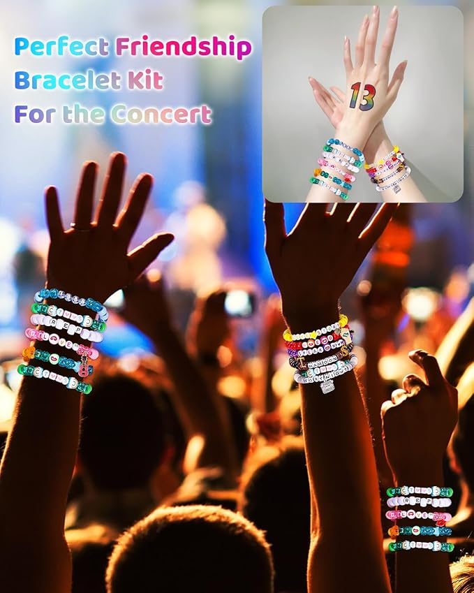 Goldwise Friendship Bracelet Making Kit for Fans, Jewelry Making Kit with 20 Colors Pony Beads, Letter Beads & Variety Charms for Jewelry Making, Kandi Beads for DIY Crafts Gifts Party Birthday