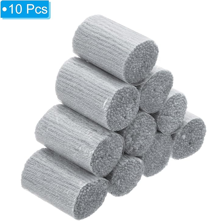 Patikil 10 Rolls Latch Hook Yarn Kit, Precut Yarn for Crochet Rugs, Adults Beginners Tapestry DIY Craft, Gray