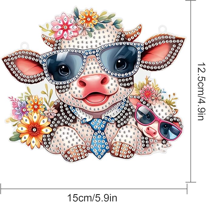 Tontut 5D DIY Diamond Art Painting Pendant kit, Fashion Calf Special Shape Hanging Crystal Window Pendant kit, Adult Gift Home Curtain Yard Doorway Decoration