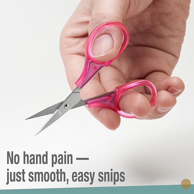Beaditive Mini Craft Scissors Set (2-pc) - Portable 3.25" Small Detail Scissors with Fine Tip for Embroidery, Knitting & Paper Cutting - Ultra-Sharp with Protective Cap (Jelly Colors)