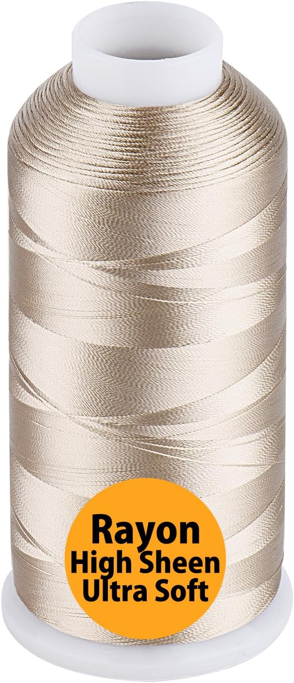 Simthread Rayon Embroidery Thread 5500 Yards, 40wt 100% Rayon Viscose for Commercial and Domestic Machines - Taupe 1128