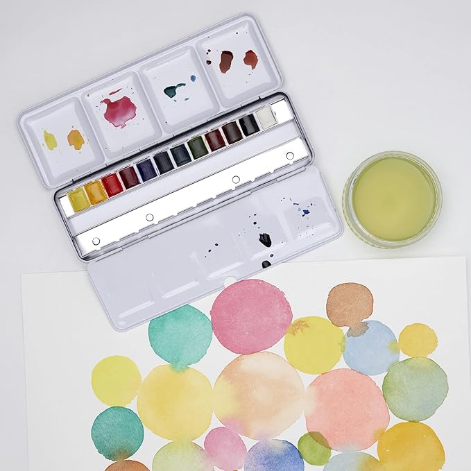 Winsor & Newton Cotman Watercolor Paint Set, Customisable Travel Tin, 12 Half Pan