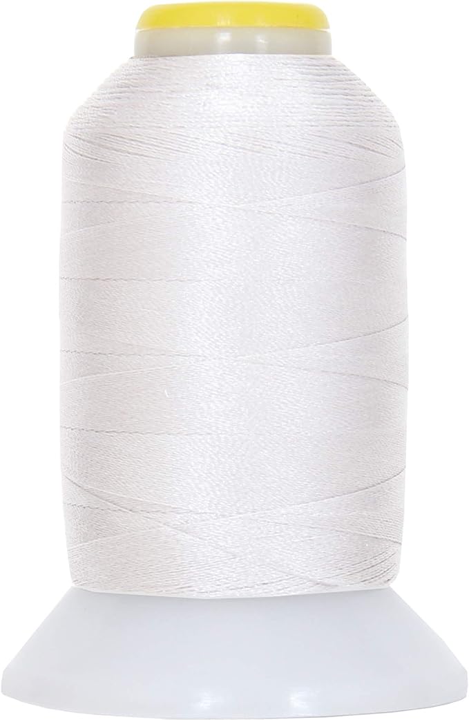 Threadart 60 Weight Micro Embroidery Thread | Fine Line Lettering & Bobbin Thread | 1000m Spools - 30 Colors Available - White