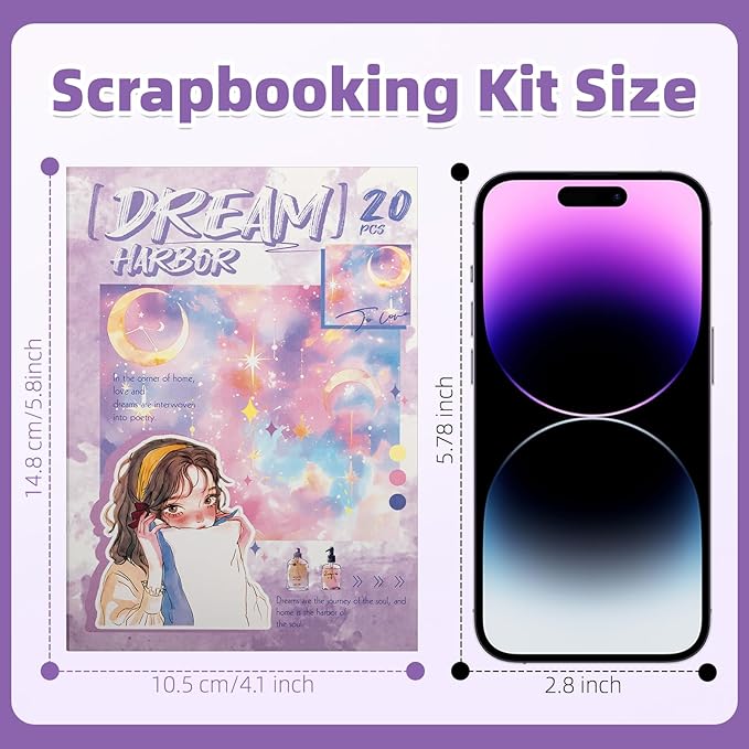 Dreamland Haven Sticker Scrapbooking Supplies for Junk Journal, 20 Sheets PET Stickers - Vintage Journaling Stickers, Ephemera Sticker Book Pre Cut(TZ-009-006)