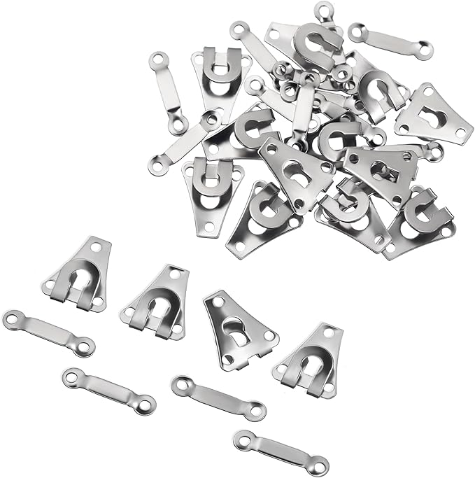 32 Set Sewing Hooks and Eyes Closure Set - Versatile Fasteners for Trousers Skirts Dress Bra - DIY Craft Accessories - Metal Hook and Eye- Nickel
