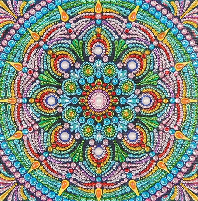 AiYuanzsh Special Shape Diamond Painting Set for Adults, Mandala 5D Partial Drilling Diamond Art Set for Beginners, Paint Gem Art Painting Crafts with Diamonds 30x30cm