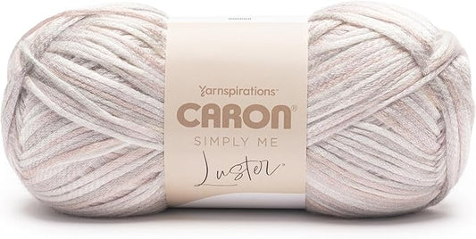 Caron Simply Me Luster Pearly Yarn - 2 Pack of 170g/6oz - 65% Nylon, 35% Acrylic - #4 Worsted (Medium) - 360 Yards - Knitting/Crochet