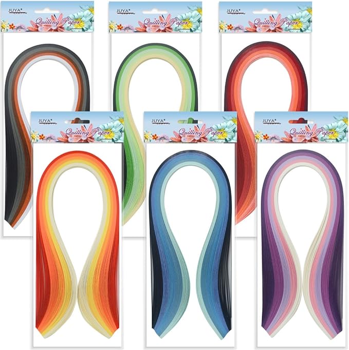 JUYA Paper Quilling Kits with 30 Colors 600 Strips and 8 Tools (Paper Width:3mm, Pink Tools)