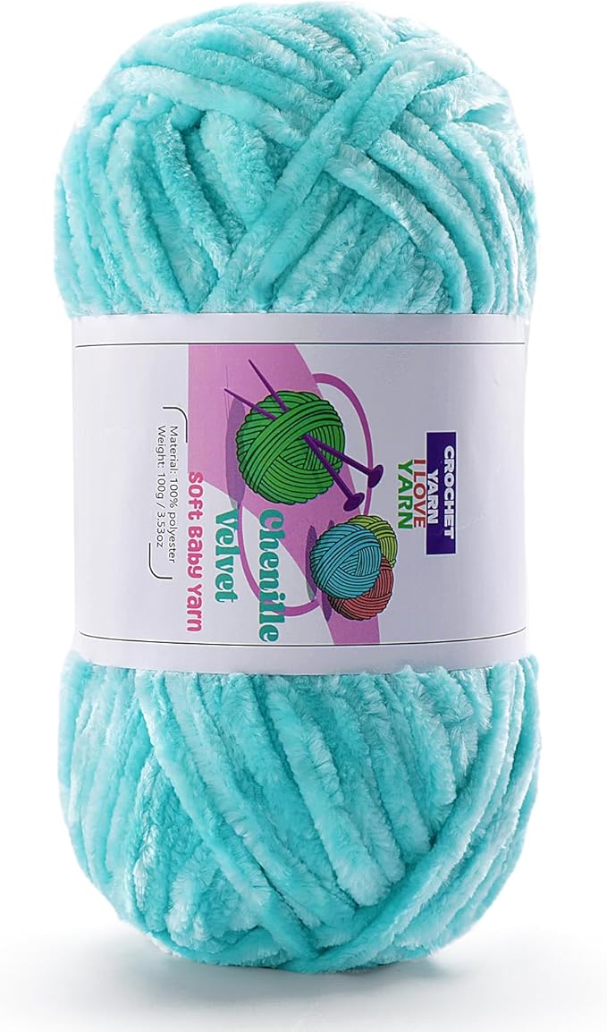 Plush Chenille Chunky Yarn, Velvet Fluffy Yarn for Hand Knitting, Baby Yarns for Crocheting Soft Making Blankets, Scarves, Dolls (3.5oz 87.5yds Each)