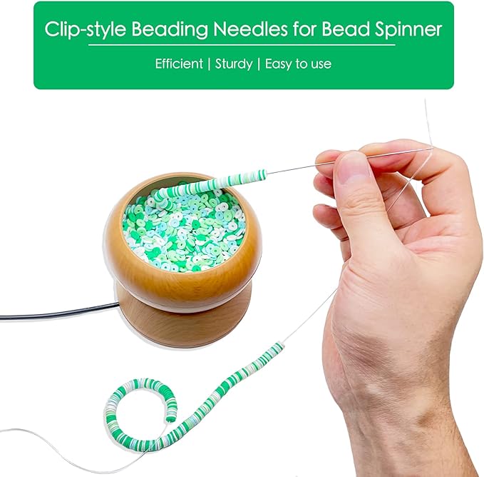Xmada 4-Pack Clip-Style Beading Needles - 6.7 inches, 0.7mm Diameter, Efficient & Sturdy for Jewelry Making (4-Curved)