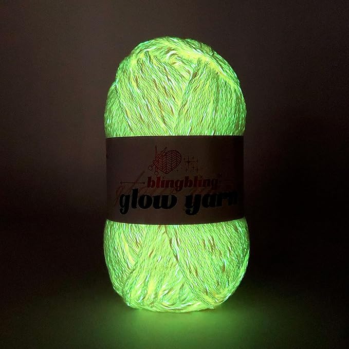 Glow in The Dark Yarn - 100g/3.5oz Photoluminescent Pink DK #3 Light Weight, Beginner-Friendly Crochet & Knitting Supplies