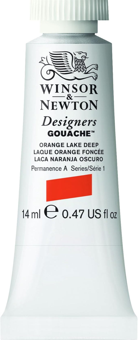 Winsor & Newton Designer's Gouache, 14 ml (0.47oz) tube, Orange Lake Deep