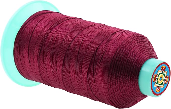 Mandala Crafts Size 277 840D T270 Bonded Nylon Thread - Wine 800 YDs Tex 270 Heavy Duty Sewing Threads for Leather, Jeans, Weaving, Outdoor Marine Upholstery
