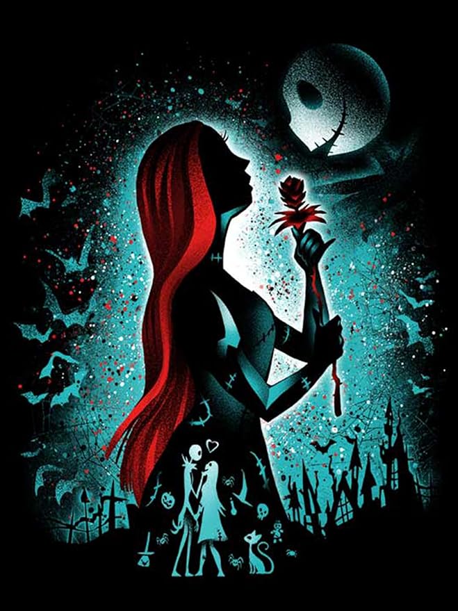 Youtheart Painting with Diamonds Sally Diamond Art Halloween, 5D Full Drill Cross Stitch Embroidery Kits, DIY Wall Décor
