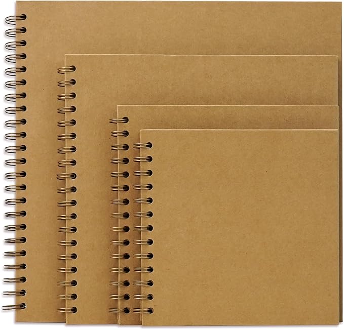 8 x 8 Inch DIY Scrapbook Photo Album Hardcover Kraft Blank Page Acid-Free 40 Pages (20 Sheets) Memory Book for Wedding Anniversaries Family Baby Memories Small Scrapbooking Projects, Yellow