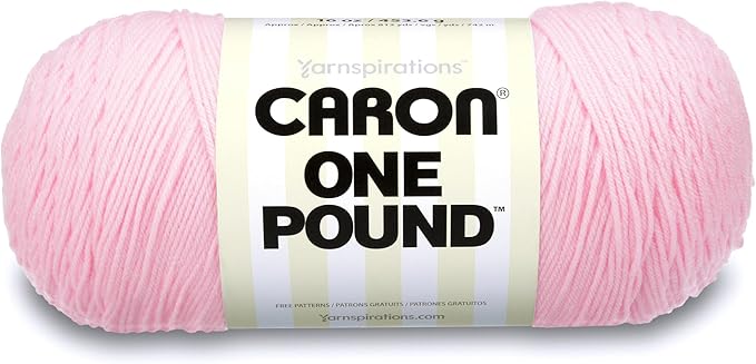 Caron One Pound Solids Yarn, 16oz, Gauge 4 Medium, 100% Acrylic - Pink- For Crochet, Knitting & Crafting ( 1 Piece )
