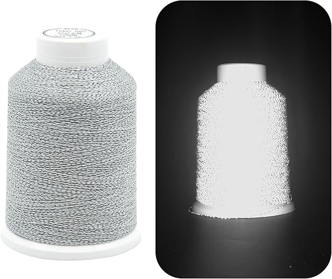 Reflective Thread, Reflective Embroidery Thread, High-Brightness Visibility in The Dark Under Direct Light,1094 Yards,Sewing Supplies,Stitch Stuff,Quilting Supplies