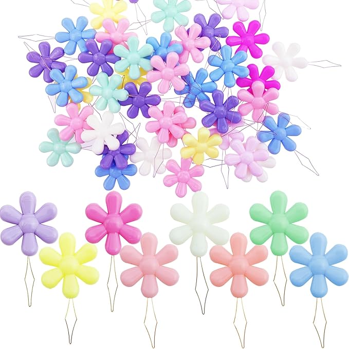 40 PCS Needle Threader Set, Flower Shape Colorful Needle Threader Kit Used for Hand Sewing Cross Stitch Repair Clothing, Assorted Colors Designed for Mending Clothes