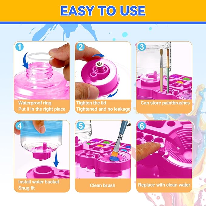 New Paint Brush Cleaner Tool,Brush Rinser Cup Painting Running Water Circulation Art Supplies for Acrylic,Watercolor and Water Based Creative Gift for Adult Artist Beginners Kids