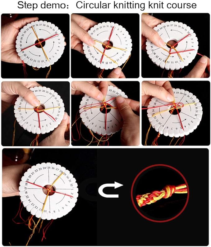 Comidox 4Pcs Kumihimo Disk Braiding Wheel Lightweight & Convenient Friendship Bracelet Disc Square & Round Kumihimo Supplies for Beading & Bracelet Weaving Kit DIY