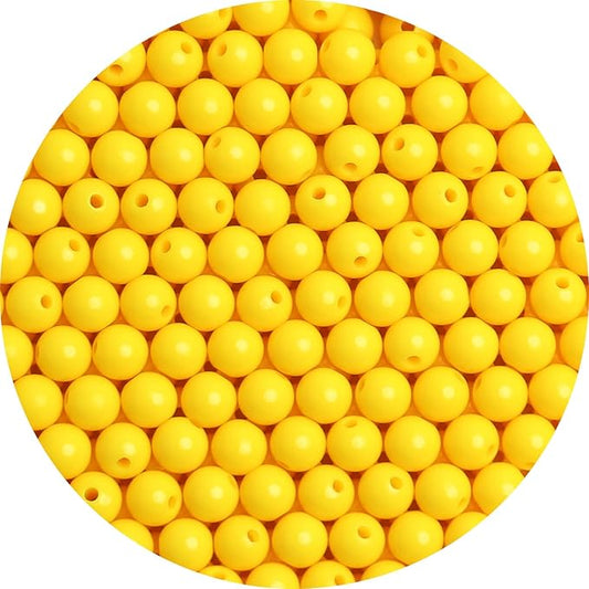 bonny boxx 60pcs 16mm smooth yellow acrylic round beads, plastic resin bubblegum balls chunky gumball beads for necklace and bracelet making, crafting supplies