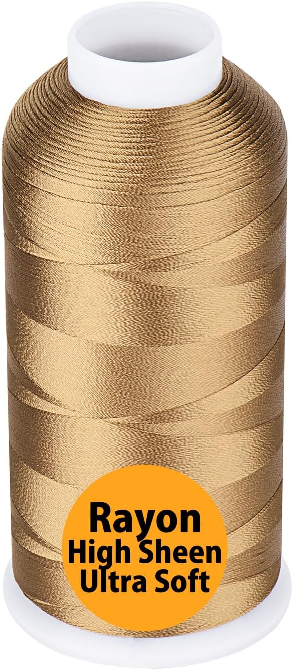 Simthread Rayon Embroidery Thread 5500 Yards, 40wt 100% Rayon Viscose for Commercial and Domestic Machines - Caramel 1057