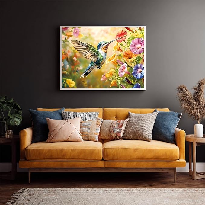 Hummingbird Paint by Numbers for Adult, Hummingbird Paint by Numbers Kit for Adults Beginners, DIY Acrylic Painting on Canvas for Home Wall Art Decor 16x20Inch