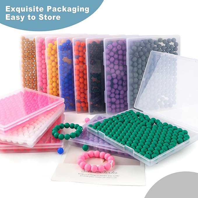 160Pcs 12mm Silicone Beads for Keychain Making Bracelet Necklace, Bulk Round Silicone Beads for Pens（White）