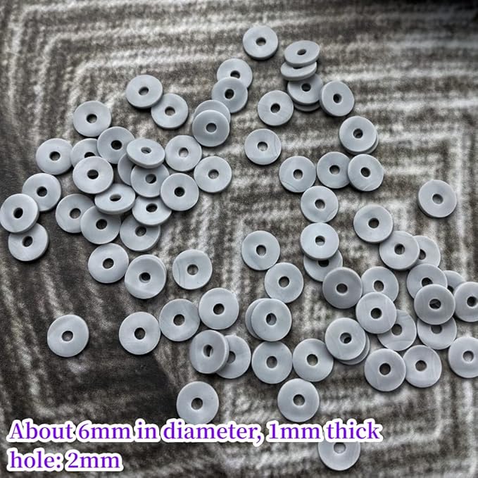 2000pcs Heishi Vinyl Beads Flat Round Polymer Clay Spacer Beads for Making Bracelet Necklace Earring Accessories DIY Handmade Craft(Gray, 6mm)