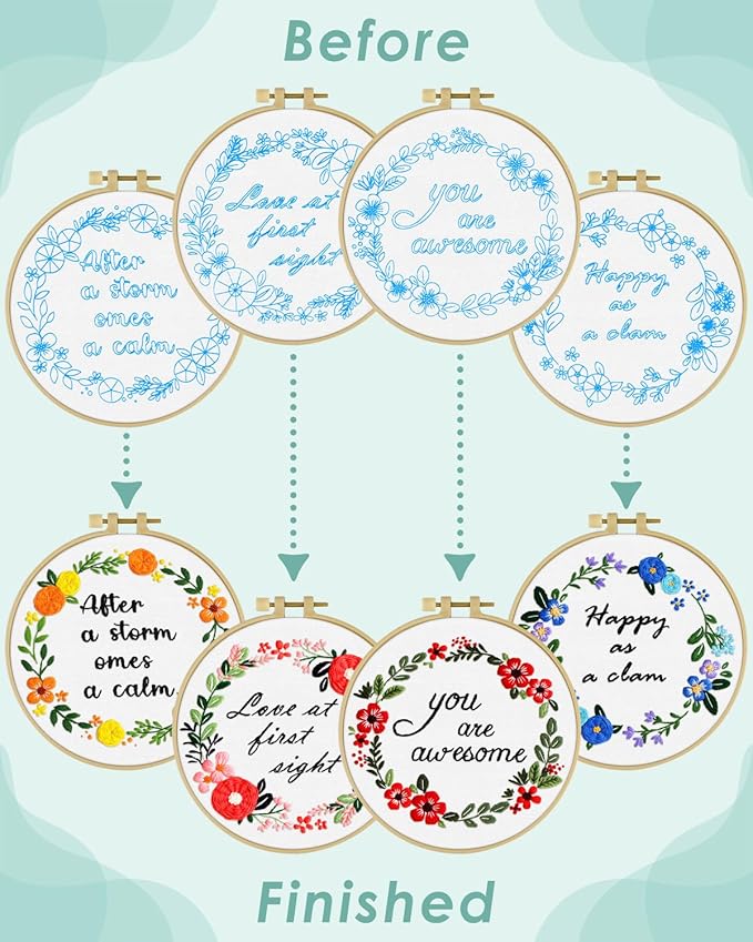 ERKOON 4 Sets Embroidery Kit (Blessing)