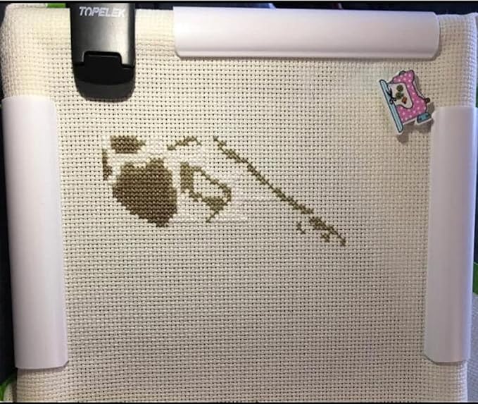 17 x 11" plastic cross stitch frame square embroidery hoop white diy sewing tools sewing hoop handhold craft clip embroidery snap frame hoop for cross stitching quilting (17 x 11")