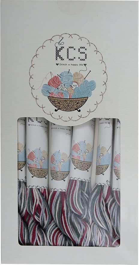 KCS Big skeins of 25 Meters Size 25 Color Variegated Cross Stitch Stranded Threads,6 skeins,4513