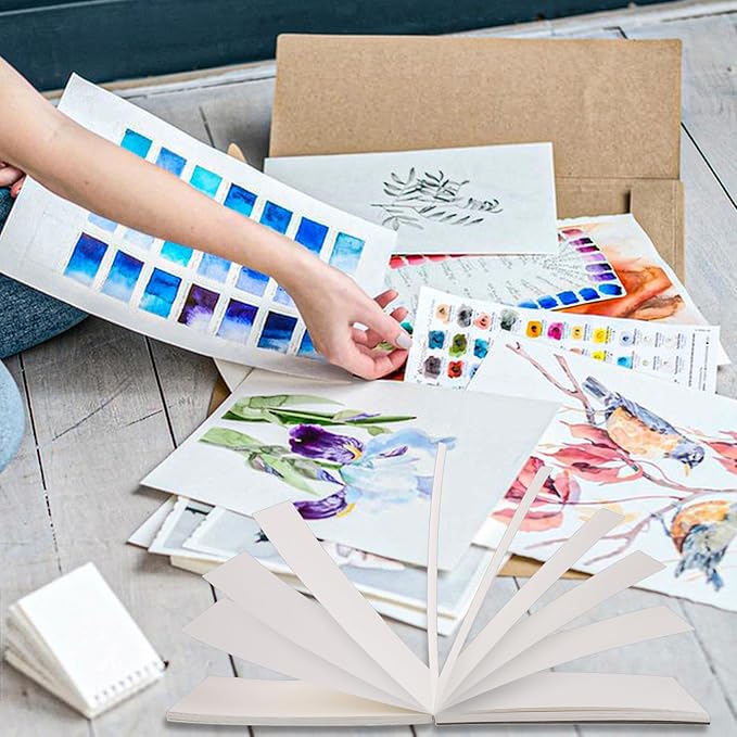 30 Sheets Watercolor Paper Pad, A5 (8.3 x 5.8) Cold Press Watercolor Paper, 140 lb/300 GSM Tearable Water Color Pad for Art Painting, Drawing, Mixed Media, Stocking Stuffers