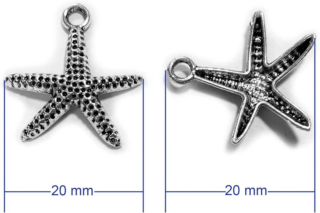 Heather's cf Silver Sea Charms – Antique Pendants, Non-Tarnish, Lead-Free & Nickel-Free, Bulk Ocean Animal Charms for DIY Jewelry, Bracelets, Necklaces, Earrings, Beach Craft Supplies (Sea Animals)