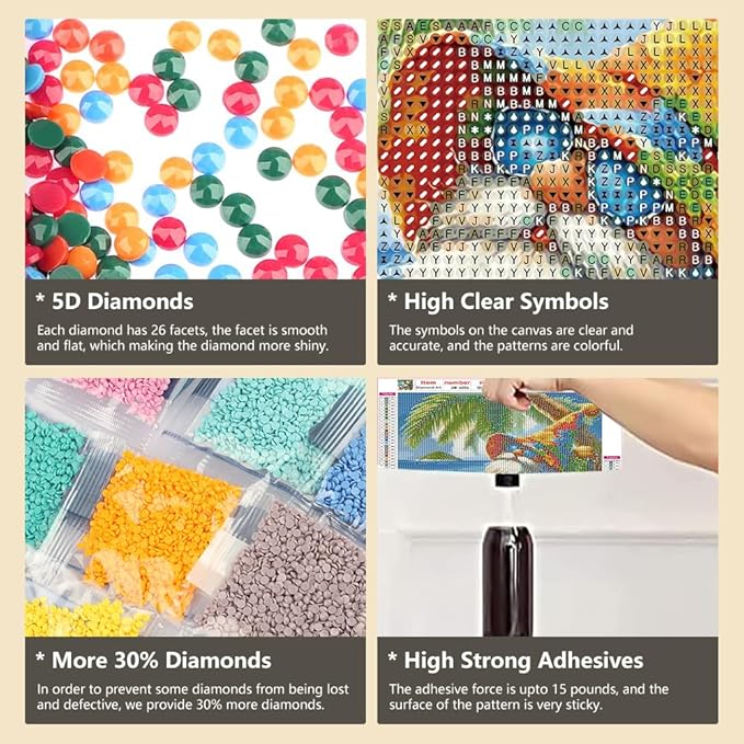 AMORARS Gnome Diamond Painting Kit for Adults, 5D Beach Gnome Diamond Art Beginners - DIY Full Diamond Dot Gem Art Paintings, Gifts,Suitable Home Wall Arts and Craft Paint Kits, 12x12Inch