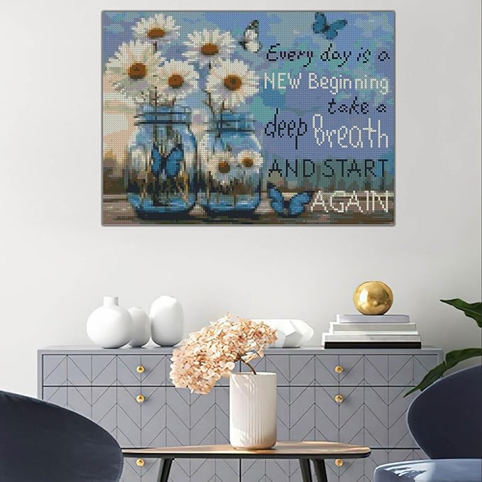 Flower Stamped Cross Stitch Kits Cross Stitch Patterns，Dimensions Cross Stitch Kits Embroidery Kit Arts and Crafts for Beginners 15.7x11.8 inch