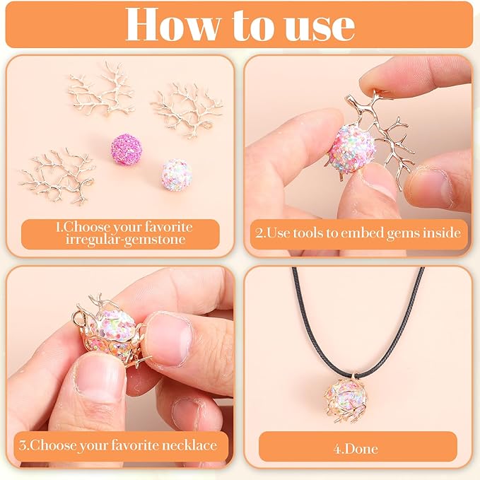 Bruislard Pendant Blanks for Jewelry Making, Adjustable Branch Shape Blanks, Claw Pendant Trays Branch Base Prong Pendant-Bezels for Jewelry Making Bracelet Necklace Earrings DIY Crafts