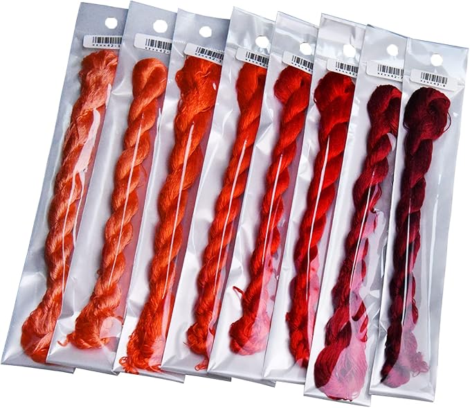Natural 100% Silk Thread, Handmade Embroidery Thread Silk Floss 8 Colors 110m Each (42)