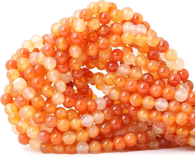 60PCS 6mm Natural Mix Color Red Agate Round Loose Beads DIY Bracelet Necklace Materials 1 Strand 15"