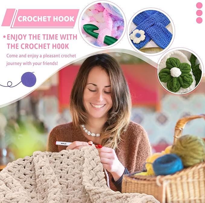 Yizzvb 87 Pcs Crochet Hooks Set, Aluminum Crochet Hooks, Ergonomic Crochet Needles and Stitch Markers, Crochet Needle Kit with Case for Sewing DIY Craft, Extra Long  Knitting Needles